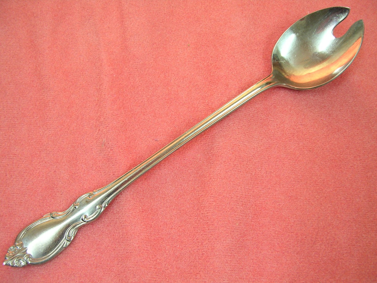 LEONARD SILVER UNKNOWN PATTERN SERVING SPORK STAINLESS FLATWARE SILVERWARE