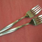 ONEIDA SURF MAID or CABANA 2 SALAD FORKS 1881 ROGERS STAINLESS FLATWARE SILVERWARE