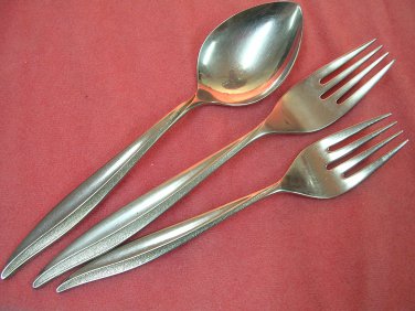 ONEIDA TEXTURA PLACE SPOON SALAD & PLACE FORK ONEIDACRAFT DELUXE STAINLESS FLATWARE SILVERWARE