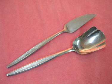 EKCO SORORITY SUGAR SPOON & SPREADER ETERNA STAINLESS STEEL FLATWARE SILVERWARE