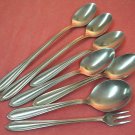 ONEIDA PARADE OLIVE FORK &6 SPOONS THOR STAINLESS FLATWARE SILVERWARE