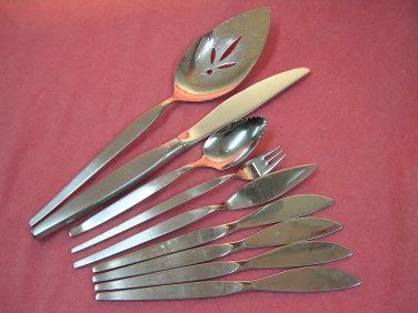 ONEIDA SATINIQUE 9pc COMMUNITY STAINLESS FLATWARE SILVERWARE
