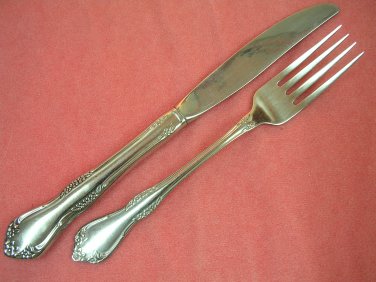 ONEIDA MANSFIELD BAR BERRY CRANFORD FORK & KNIFE LTD WM ROGERS GLOSSY STAINLESS FLATWARE SILVERWARE