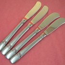 ONEIDA ASTRAGAL 4 PADDLE BUTTER SPREADERS GLOSSY STAINLESS FLATWARE SILVERWARE