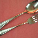 ONEIDA SAND DUNE SATIN SALAD FORK & SERVING SPOON STAINLESS FLATWARE SILVERWARE