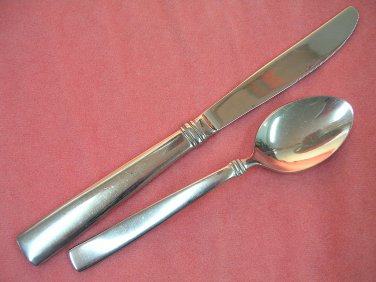 REED & BARTON REGENT TEASPOON & KNIFE HERITAGE MINT STAINLESS FLATWARE SILVERWARE