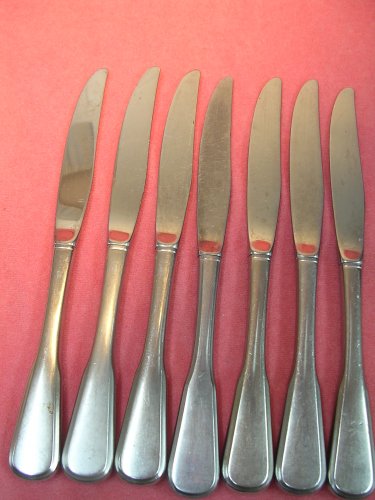 ONEIDA YORKTOWN COLONIAL SQUARE 7 KNIVES SSS STAINLESS FLATWARE SILVERWARE