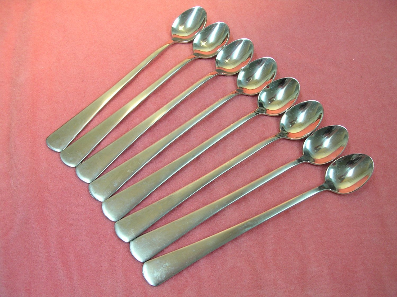 ONEIDA BUTLER TORONTO 8 ICED DRINK SPOONS STAINLESS FLATWARE SILVERWARE