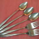INTERNATIONAL AMERICAN FLAIR 2 SALAD FORKS &3 ICED TEA SOONS STAINLESS FLATWARE SILVERWARE INTERNATIONAL AMERICAN FLAIR 2 SALAD FORKS &3 ICED TEA SOONS STAINLESS FLATWARE SILVERWARE
