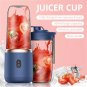 Portable Small Electric Juicer Stainless Steel Blade Cup Juicer Fruit Automatic Smoothie Blender