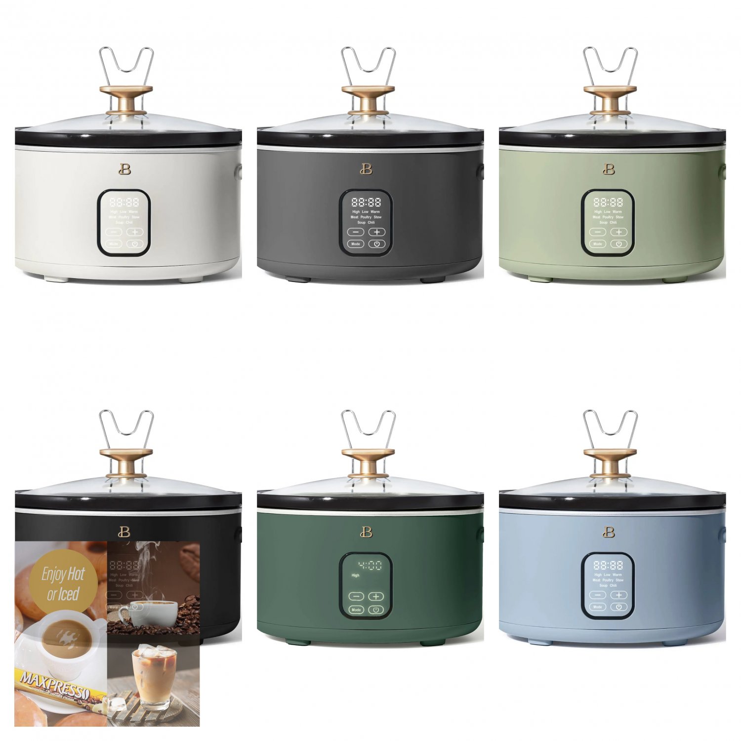 Beautiful 6 Quart Programmable Slow Cooker, White Icing by Drew Barrymore