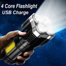 High Power LED Flashlights Camping Torch With 4 Lamp Beads And COB Side