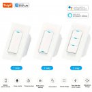 Tuya WiFi Smart Switch Neutral Wire Required, 1-3Way Multi-Control, Panel Light Switch