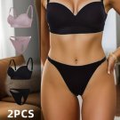 Bra Sets Solid Colour Women's Underwear Sets Sports Thongs Set Comfortable Soft