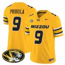 Men's & Youth Missouri Tigers #9 Beau Pribula Gold Stitched Jersey