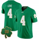Men's & Youth Notre Dame Fighting Irish #4 Jeremiyah Love Green Stitched Jersey