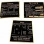 For New Willys Jeep MB GPW Rare Brass Acid Etching Dash Data Plate Set #B24