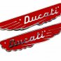 Pair Ducati Scrambler Petrol Gas Fuel Tank Red Badge Motif Emblem Alloy Vintage