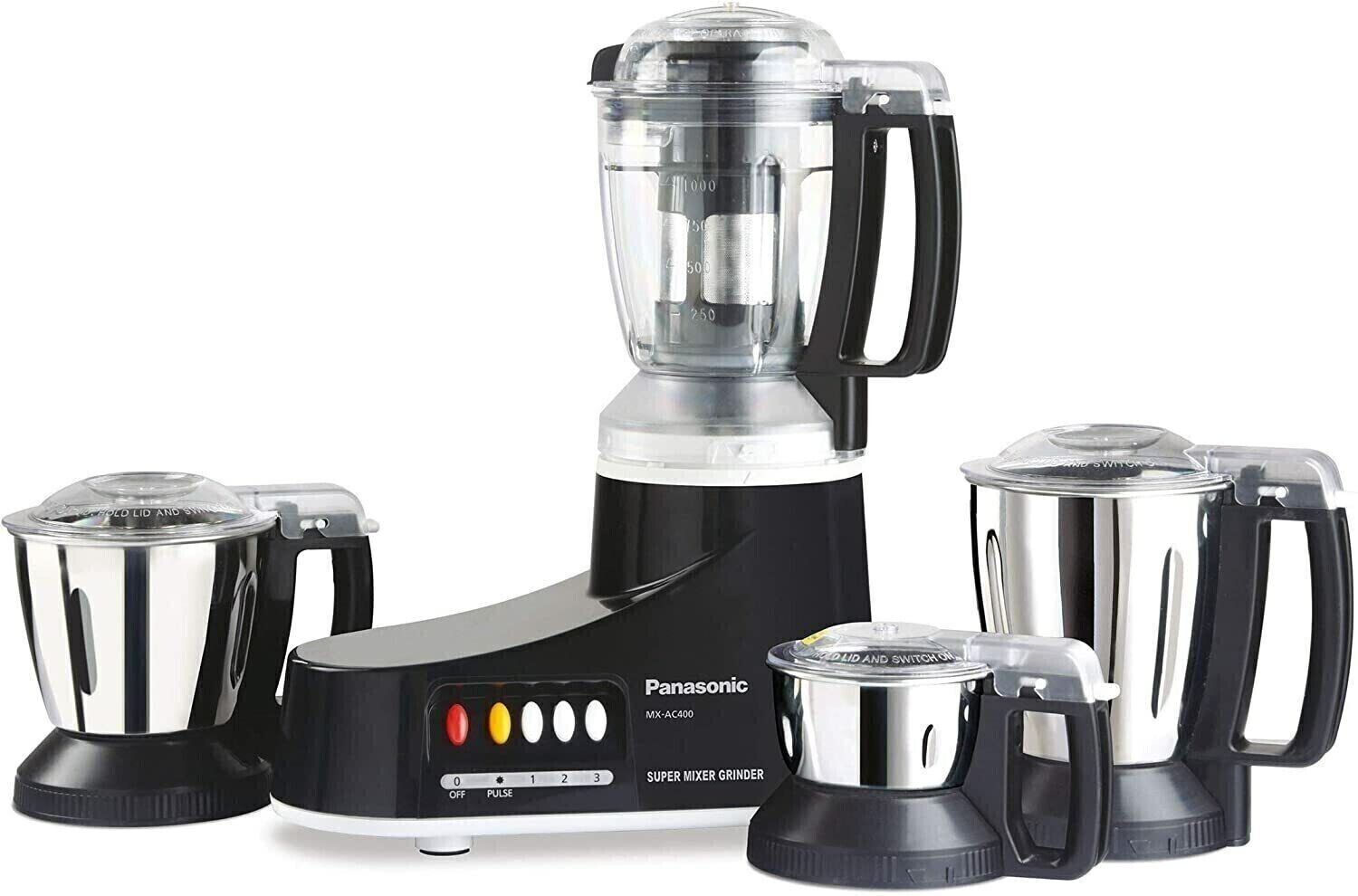 Panasonic AC MX-AC400 Mixer Grinder, 550W, 4 Jar, 220-V (Black) Free Postage