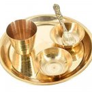 Brass Bhog Thali 12cm Plate Laddu Gopal/Krishna Pooja Set Temple Home Office