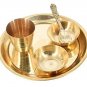 Brass Bhog Thali 12cm Plate Laddu Gopal/Krishna Pooja Set Temple Home Office