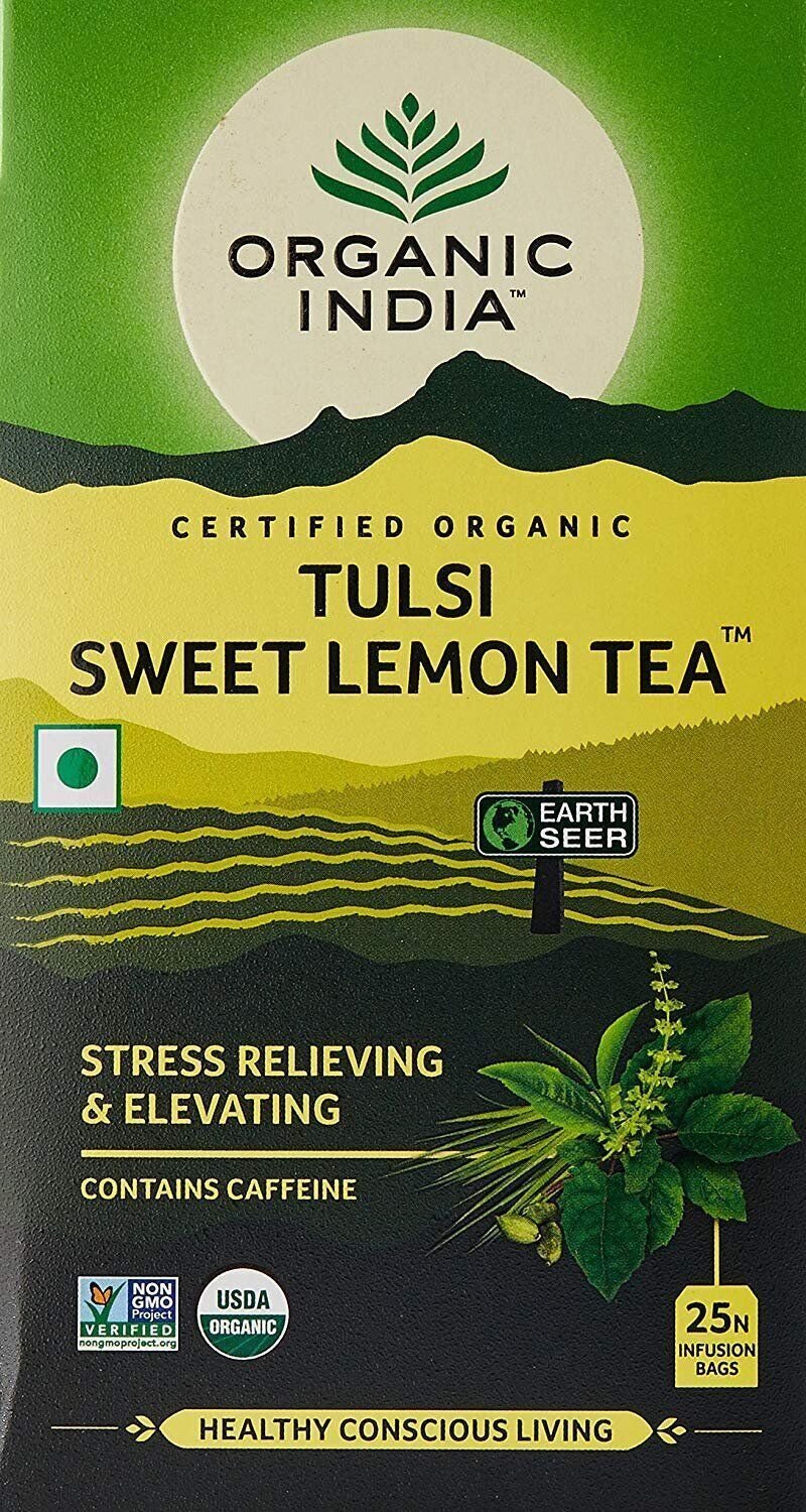 Organic India Tea for Immunity, Flavour Tulsi Sweet Lemon Green Tea25