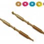 2 Pcs Sujok Acupressure Brass Metal Probe Diagnostic Cut Jimmy + Free 5pcs Rings