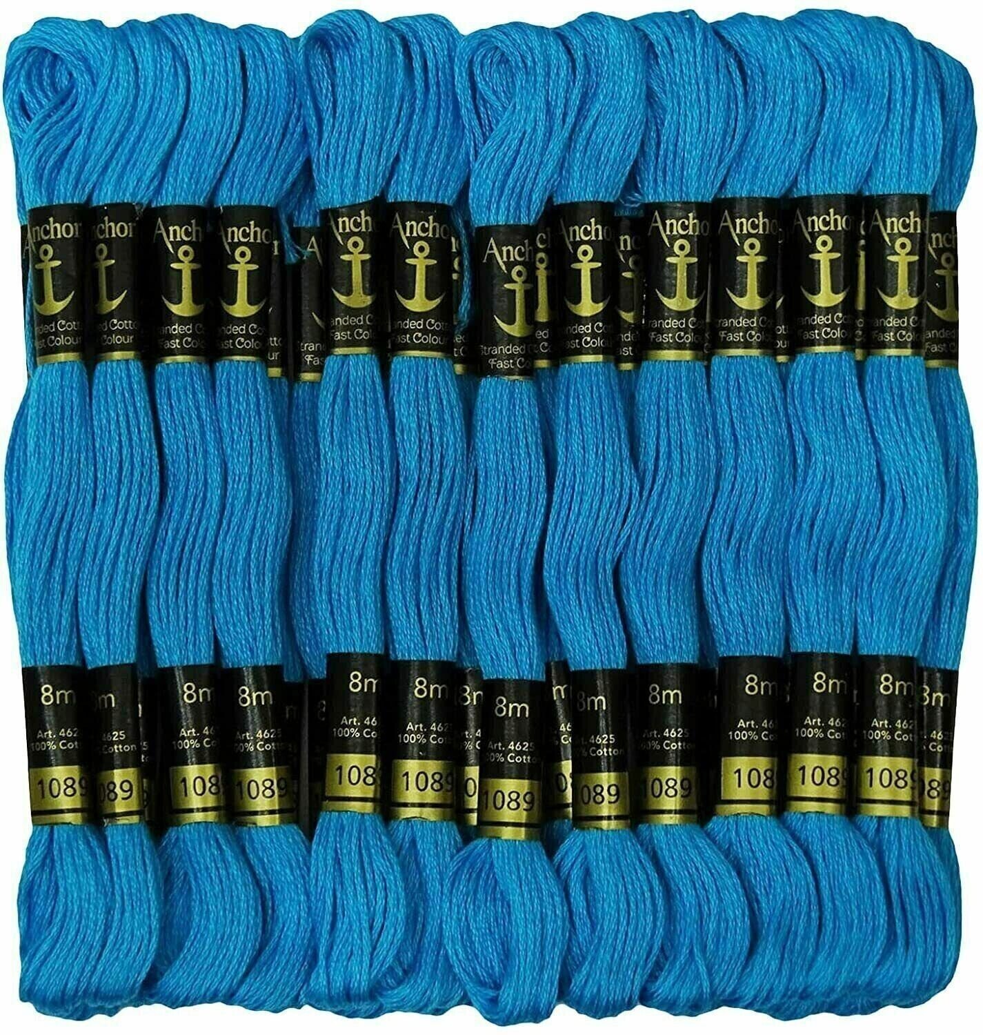 Anchor Stranded Cotton Thread Floss Hand Embroidery Threads Blue Shade-25 Pcs
