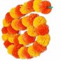Yellow Orange Artificial Marigold Flowers for Home Decoration Pack of 10 Strings