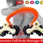 Acupressure 4 Car Wheels Body Pain Reliever Roller Massager + 5 Sujok Rings