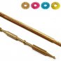 Mega & Cut Sujok Probe Acupressure Brass Metal Diagnostic Jimmy + 5 Free Rings