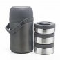 Borosil Insulated Stainless Steel 3Pcs Box(420mlX2+350ml) With Lunch Bag & Spoon