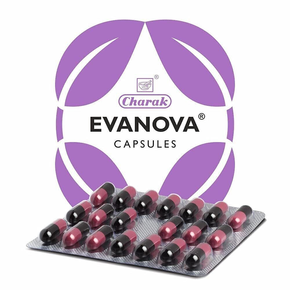 Charak Ayurvedic Evanova Capsule For Menopose & Menstural Problems 20 Capsules