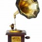 Showpiece Gramophone Phonograph Wood Brass Horn Ornament Halloween Decor & Gift