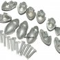 VESPA VBB SPRINT 150 GS GL FRONT FLOOR CHANNEL CHROME END CAP KIT + RIVETS