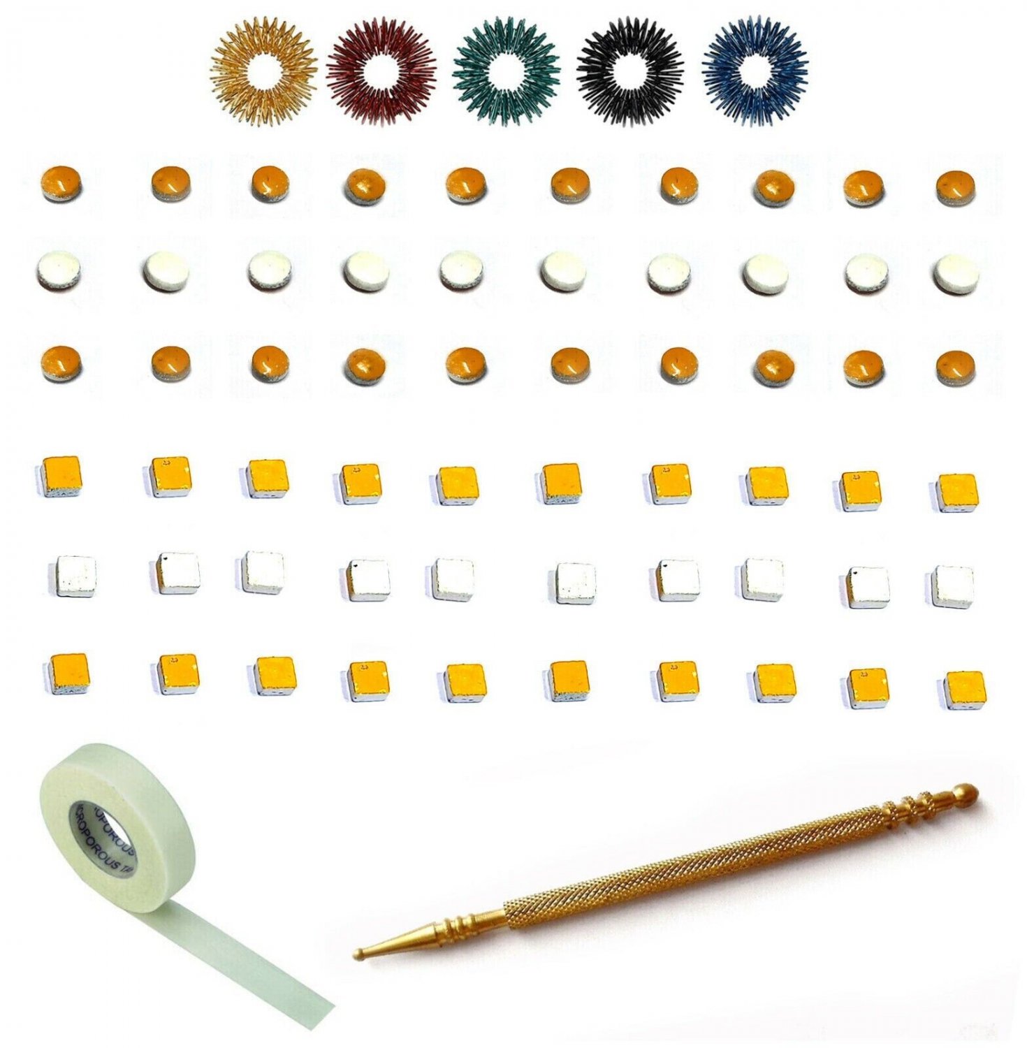 Sujok Byol Magnets 30 Pcs Each (2 Types), Slim Jimmy, Micropore Tape, Acu Rings