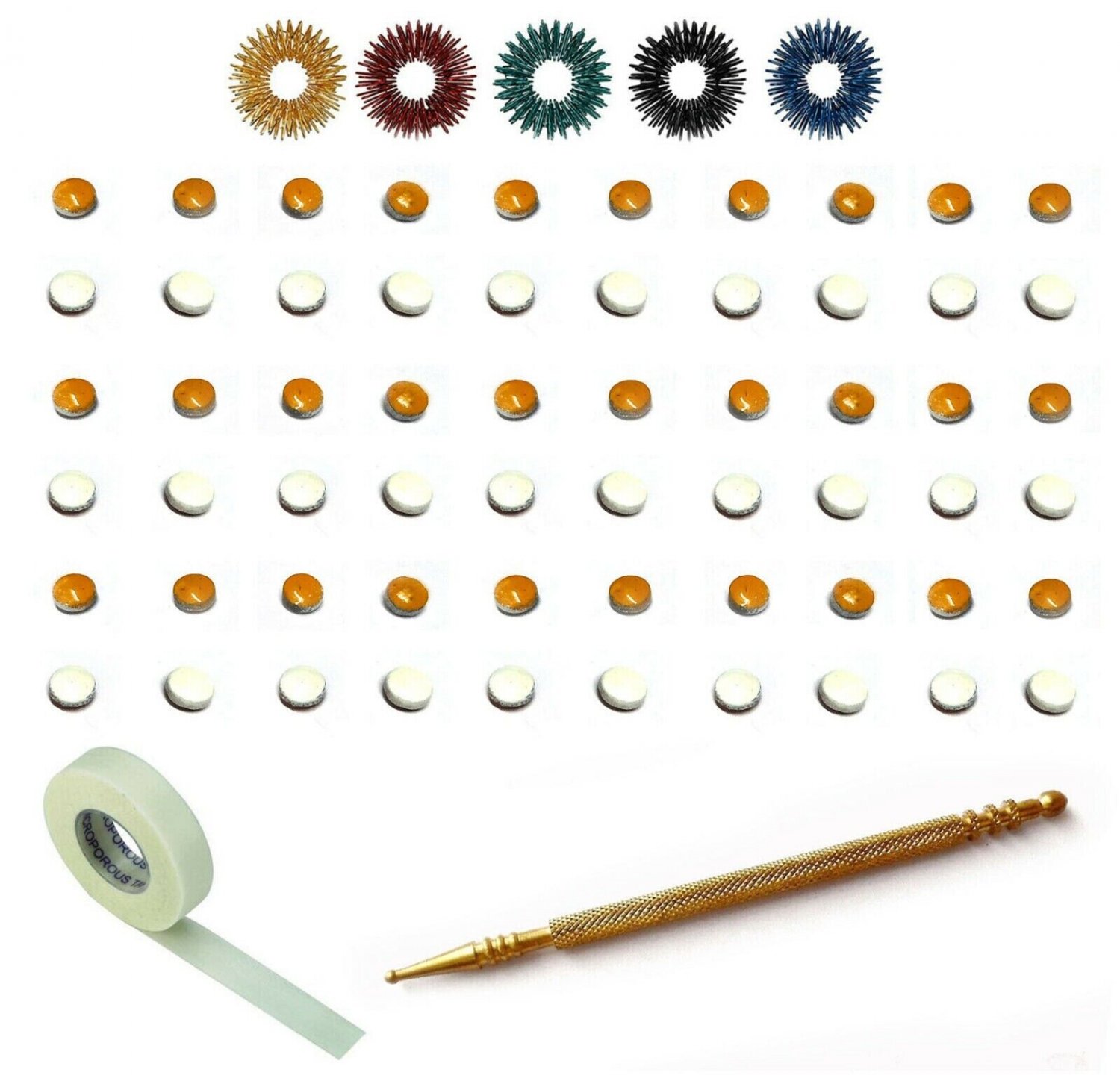 Sujok Therapy Acupressure Byol Point Magnets (Set of 60) + Free 5pcs Sujok Rings