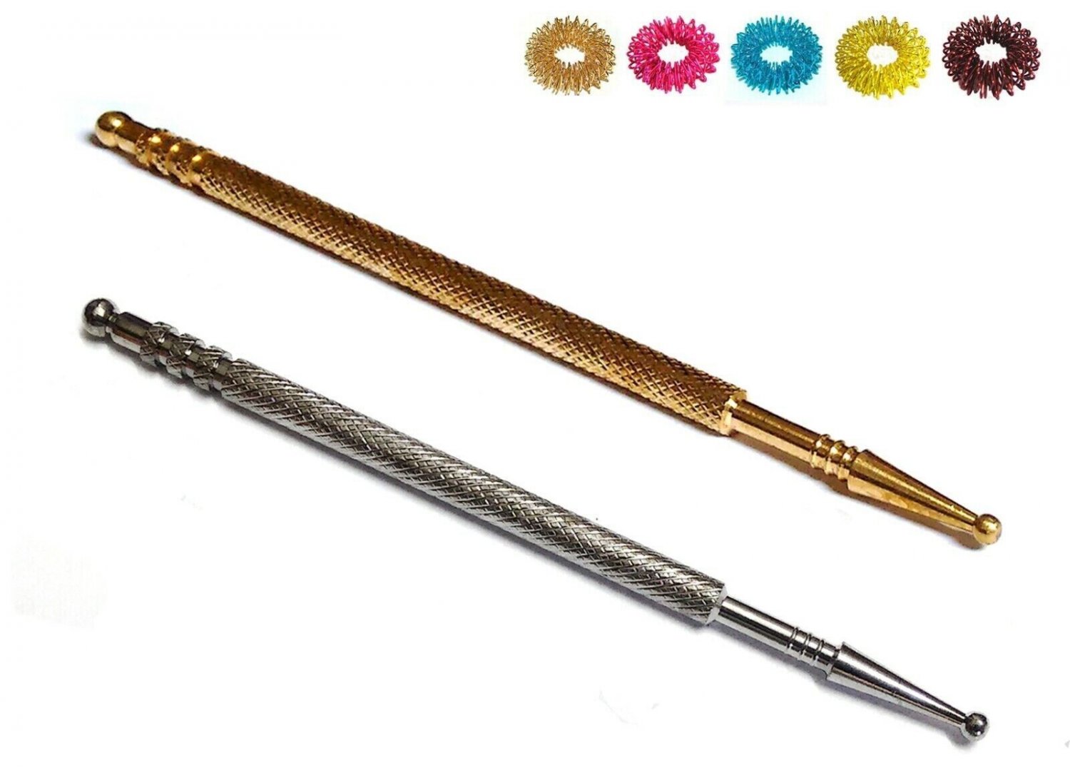 Sujok Metal Probe Slim & Silver Slim Jimmy 5 Each (2 Types) + Free 5 Ring