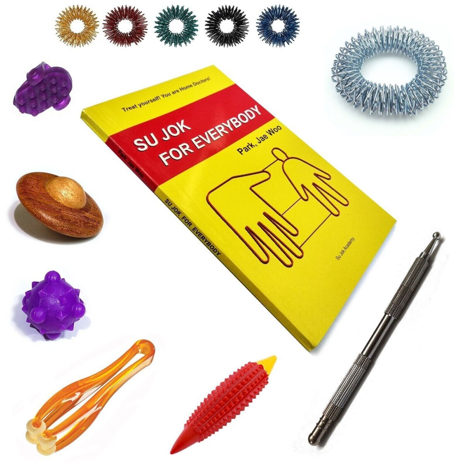 Su jok for Everybody Book by Prof. Park Jae Woo + Acupressure Sujok (8 in 1) Kit