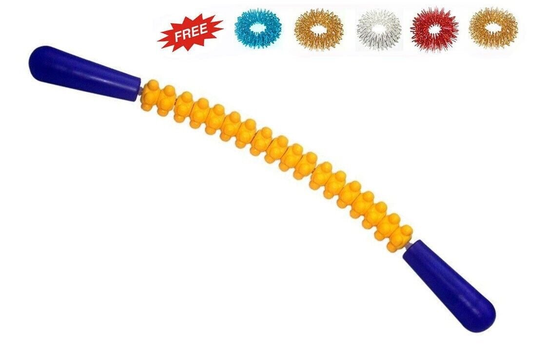 Dr Roll Acupressure Therapy Roller Massager for Calf and Legs + 5 Sujok Rings