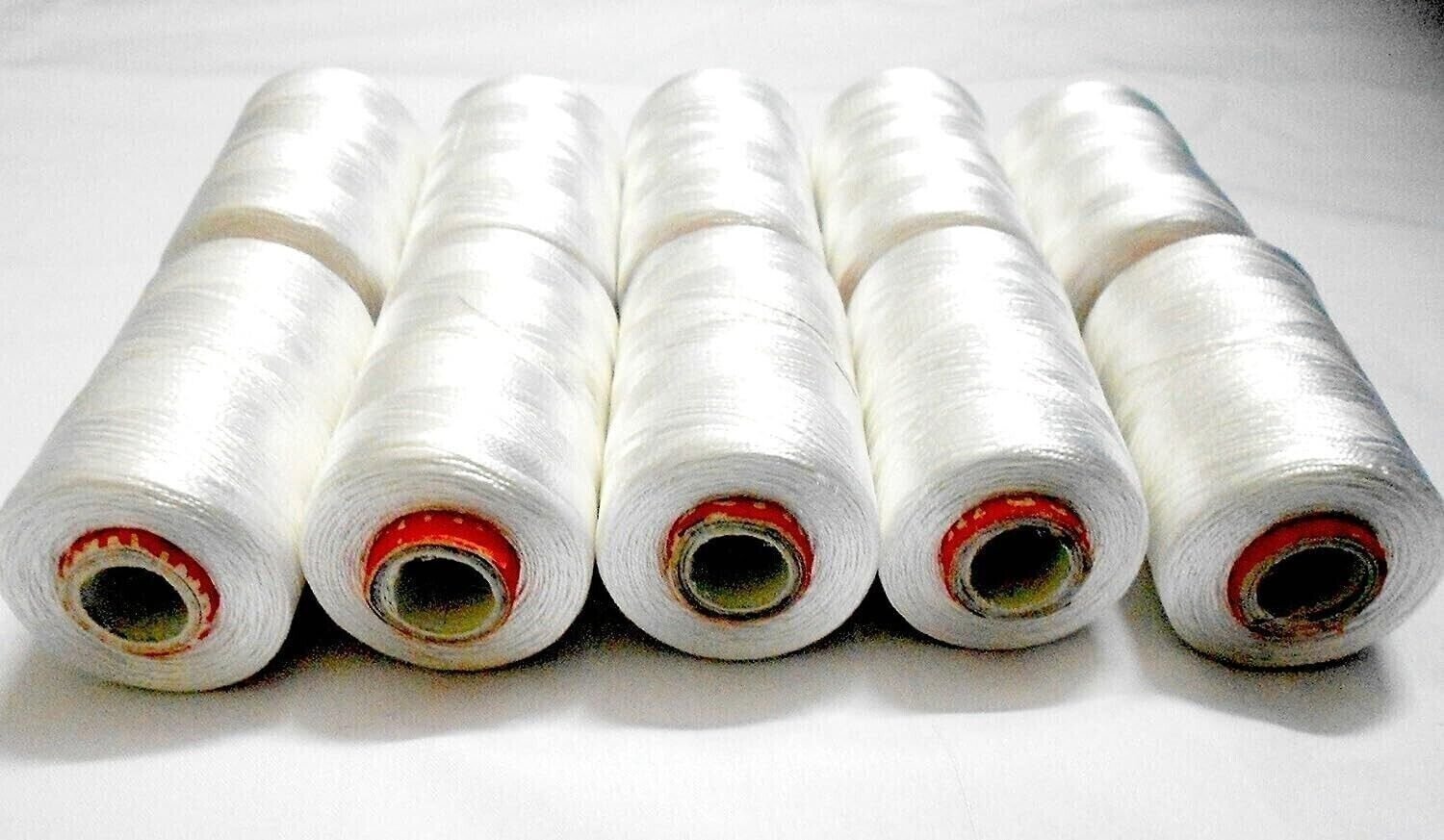 Silk White Thread For Embroidery Bangle Jhumka Jewellery Making 10 Spools - F/S