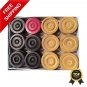 Wooden Carrom Game Coins & Striker Set Wooden Checkers(24 Pieces + 1 Striker)