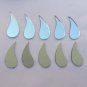 100 Pieces, 35 mm Drop Shape Silver Craft Glass Mirror Hand Cut Tile Decor M-52