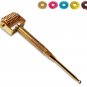 Acupressure Sujok Auricular Brass Probe Spring Massager Roller Jimmy +Free Rings