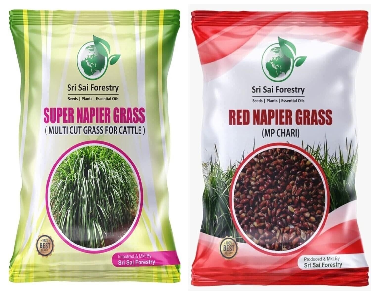 Super Napier & Red Napier Grass Seeds Combo Pack 200g Multi Cut Grass Seed