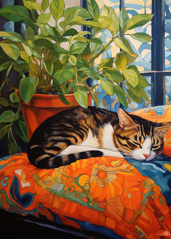 Print ACEO Lovable Cat Home Pet Animal Art Card Limited Edition