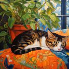Print ACEO Lovable Cat Home Pet Animal Art Card Limited Edition