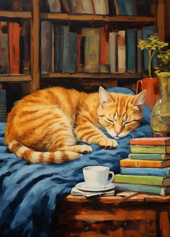 Print ACEO Lovable Cat Home Pet Animal Art Card Limited Edition