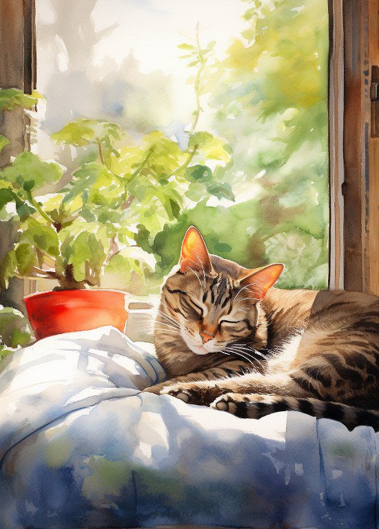 Print ACEO Lovable Cat Home Pet Animal Art Card Limited Edition