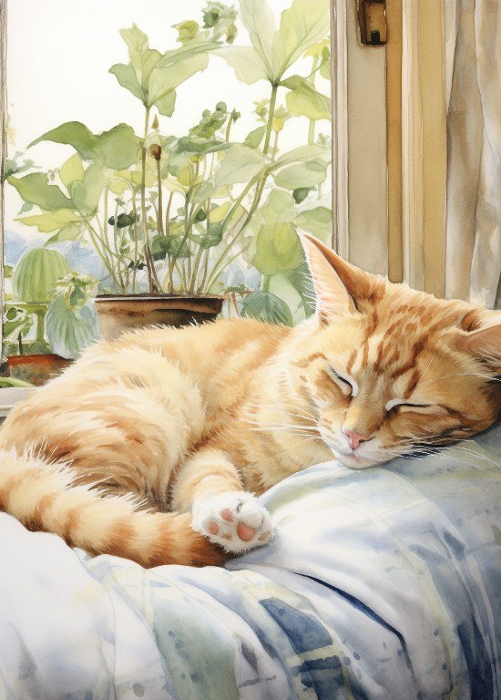Print ACEO Lovable Cat Home Pet Animal Art Card Limited Edition